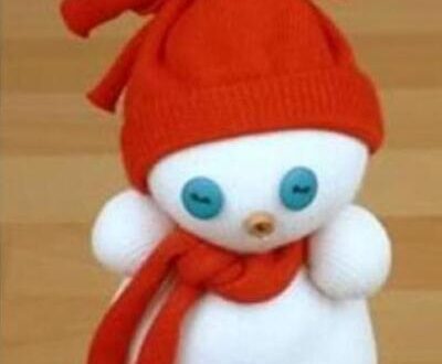 Снеговик из носочков с синтетическим наполнителем